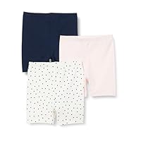Amazon Essentials Mädchen Radshorts, 3er-Pack, Marineblau/Blassrosa/Punkte, 4 Jahre