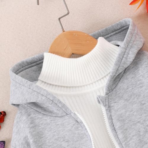 Kids Unisex Zip Up Hooded Sweatshirt Boys Girls Solid Classic Soft Hoodies Lightweight Outwear Jacket with Pockets3
