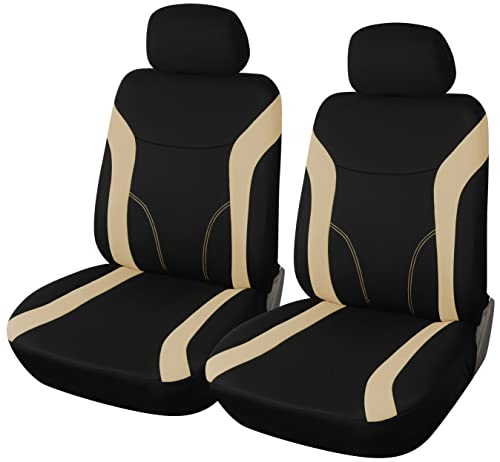 Housses de siège de voiture avant universelle noir beige et accessoires interieur de protection