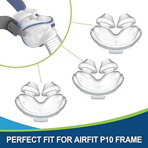 Tusoa 2 Packs Pillows (Medium) For Airfit P10, Replacement Pillow With Softer Silicone, Lighter Weight And Better Seal #TOP1