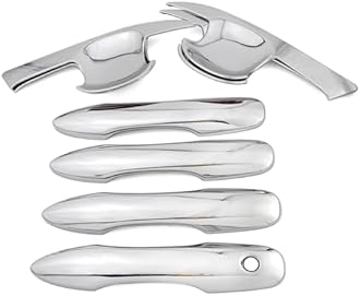 Chrome Door Handle Cover Trim and Door Bowl Cap for Toyota Corolla 2019-2025 Accessories Exterior Decor (No Smart Enter Holes)