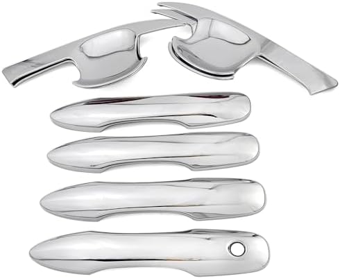 Chrome Door Handle Cover Trim and Door Bowl Cap for Toyota Corolla 2019-2025 Accessories Exterior Decor (No Smart Enter Holes)