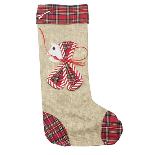 N NEWTOP Calza Della Befana Ricamata Sporgente Vuota in Tessuto Ricamo Befana Scopa per Aggiungere Regali Accessori...
