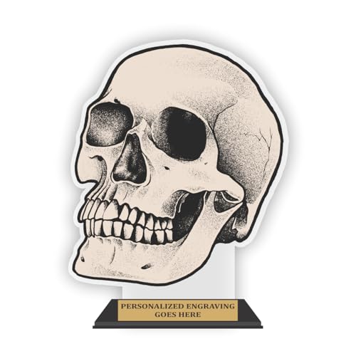 Trophy Outlet Halloween Skull Acrylic Trophy – Custom Engraved Spooky