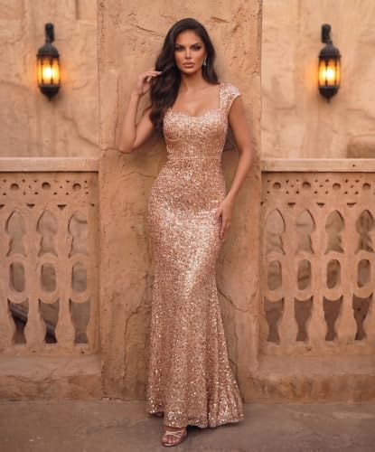 Image of Madam Uniq Formal Dress Sequin Fishtail Sleeveless 1920s Gatsby Cocktail Prom Elegant Maxi Evening Gowns for Women