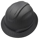 Bullhead Safety Full Brim Hard Hat with Six-Point Ratchet Suspension, Reversible Construction Hard Hat for Safety with Brow Pad and EZ-Click Adjustment, OSHA/ANSI Compliant, Matte Black Graphite