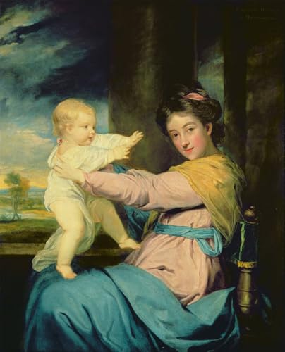 Tableau graffiti art mural salon | Portrait Caroline duchesse de Marlborough Reynolds 60x90