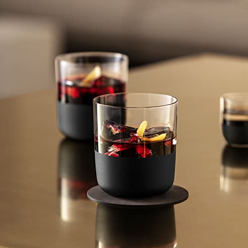 Villeroy & Boch - Manufacture Rock Whisky Glass Set, 4 pces, Crystal Glass with matt Black Base, Capacity 250 ml - Image 2