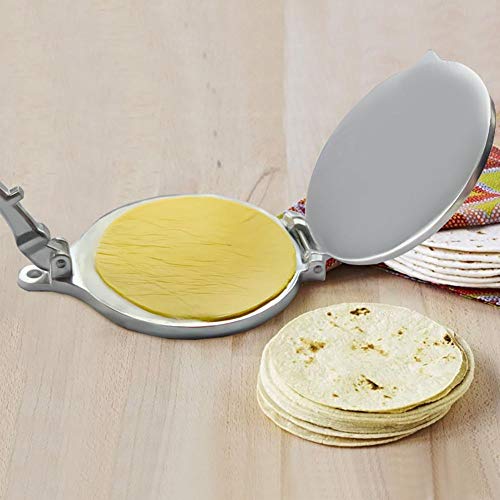 HEYJUDY Non-Stick 8 Inch Flour Corn Tortilla Press Maker, Aluminium Foldable Corn Dough Press Machine Coated Flat Bread Press Makers Easy Cleaning for Restaurant Kitchen