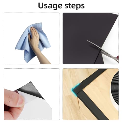 Hurifeng Selbstklebende Schaumstoffplatte EVA Moosgummi – 6 Stück, Schwarz, 25x20 cm, 3mm Dicke