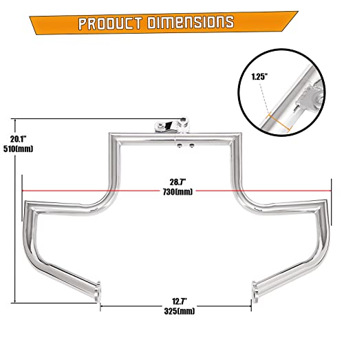 Kinglemc Engine Guard Highway Freeway Crash Bar For Honda Vtx 1300 R S C Models 1300R 1300C 1300S (Silver) #TOP4