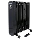 Oil Filled Radiator 11 Fins 2500W, Portable Electric Heater on Wheels with 3 Heat Settings 24H Timer Overheat Protection TOUGH MASTER (2.5KW, 11 Fins with LED Screen)