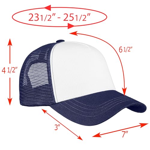 Image of Falari 5-Panel Mesh Baseball Cap, Trucker Hat, Structured Plain Design, Cotton, Adjustable Size