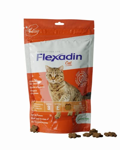 Flexadin® Cat | Für die Gelenkgesundheit von Katzen | mit Glucosamin, Chondroitin, Omega-3 & Teufelskralle– 60 Gelenkleckerli