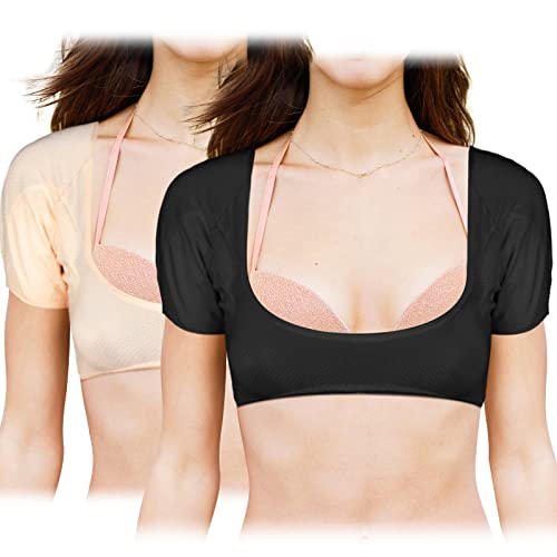 2 Pieces Underarm Sweat Vest Sweat Guard Shirt Underwear Vest Underarm Shirt Protectors Sweat Block White Vest Women Breathable Garment Guard Underarm Vest for Women Girls Ladies (Large)