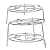 Mikikit 3 Stück Dampfgar Edelstahl mit 3cm 5cm und 7cm Kochständer für Schnellkochtöpfe Stabiler...