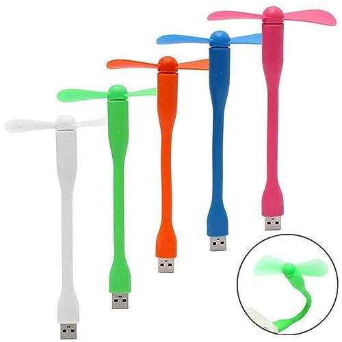 Image of NEW Combo USB Fan + Light /Type C + Micro USB OTG Adapter Multicolor (Pack of 4) Portable Cooling Fan Flexible Cooler Connect with Laptop, Smartphone, Powerbank