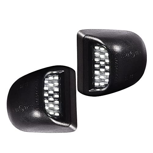CNNELL LED License Plate Lights Assembly Compatible with 1999 2000 2001 2002 2003 2004 2005 2006 2007 2008 2009 2010 2011 2012 2013 GMC Sierra 1500 2500HD 3500HD Housing(Black)