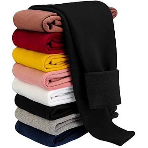 BOOPH Girls Winter Leggings Fleece Lined Kids Basic Pants for 4-5T Black Cover