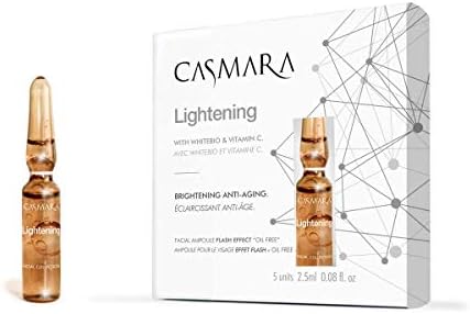 Casmara Flash Effect Lightening Ampoules Skin Brightening and Anti-Ageing Effect, Natural Ingredients, Glowing, Younger Skin Unisex Face Serum (2.5ml x 5pc) - Box of 5