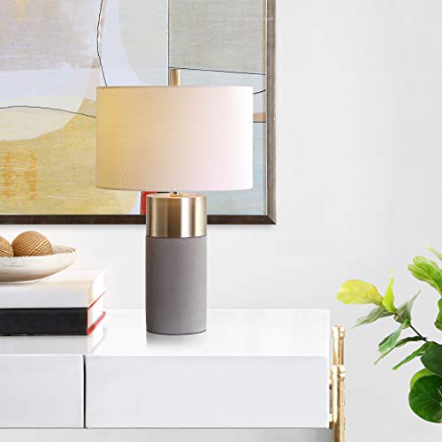 Safavieh Lighting Collection Oliver Modern Contemporary Farmhouse Grey Concrete/ Gold Bedroom Living Room Home Office Desk Nightstand Table Lamp Set Of 2 (Led Bulbs Included) #TOP5