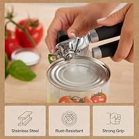 GORILLA GRIP Upgraded Model Stainless Steel Manual Can Opener, Black — image 5