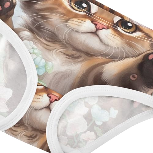 Cute Cat Floral Butterflies Panties Little Girl Toddler Underwear Floral Cotton Animal Briefs Girls Undies 2t4