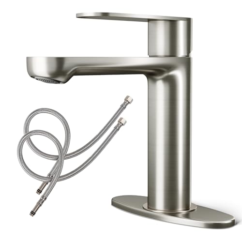 Alphabath Single Hole Bathroom Faucet 6.7" Brushed Nickel