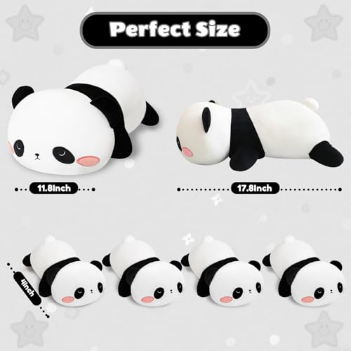 SQEQE Panda Plushies Stuffed Animals with 4 Babies, Cute Panda Plush Pillow Soft Toy Birthday Gifts for Girls Boys