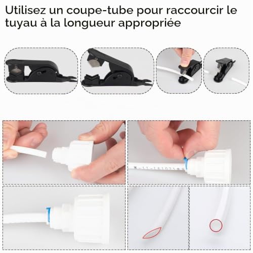 Kit de raccordement d'eau pour réfrigérateur de 15m,pièces et accessoires pour réfrigérateurs，adapté pour les purificateurs d'eau, fontaines, etc, équipé d'accessoires pour systèmes d'osmose inverse – vue 4