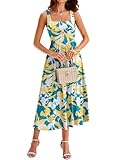 YATHON Casual Summer Dresses for Women Midi Yellow...