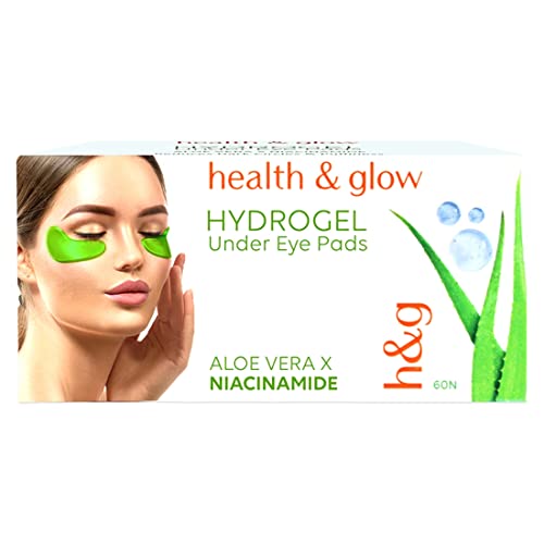 Health & Glow Hydrogel Under Eye Pads With Niacinamide 60N, Reduces Dark Circles & Puffiness (Aloe Vera)