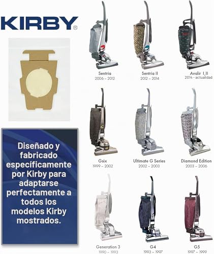 Miniatura 6 de Kirby Microallergen Plus Hepa Filter Bags 6-Pack Part 204814 Compatible With F Twist-Style Vacuums Micron Magic, Polipropileno, Blanco, 6