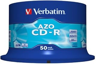 Verbatim 43343 700MB 52x CD-R AZO Crystal 50 Pack Spindle