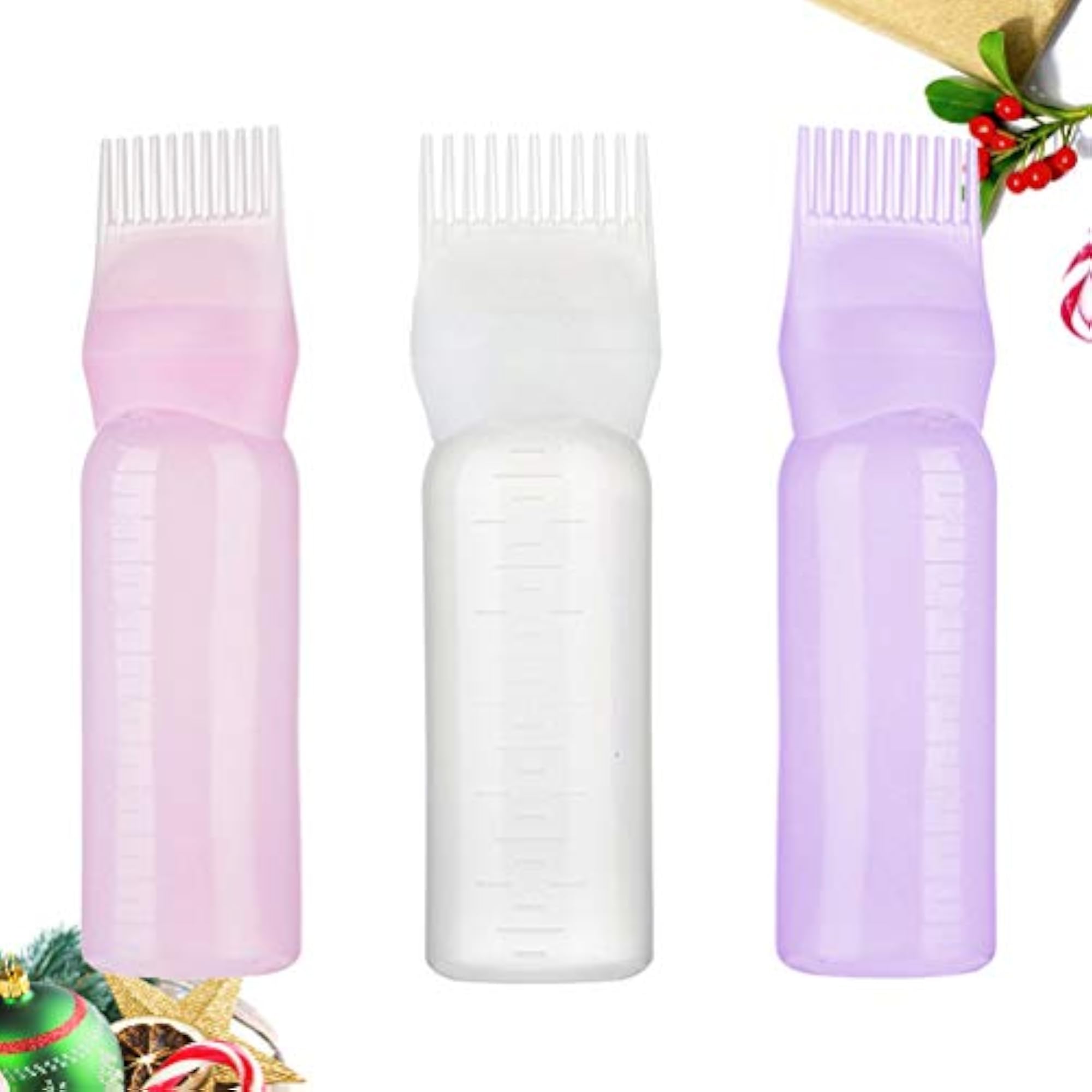 3pcs Hair Dye Bottle Root Comb Applicator Set