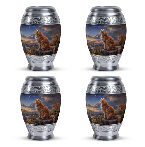 Image of Enigmatic Pet Urn Cat Urns for Ashes - Small Urn - Ash Keepsake - Urns for Human Ashes Adult Female - Cremation Urns Adult - Funeral Urn Ashes (Size - 3inch,4pcs)