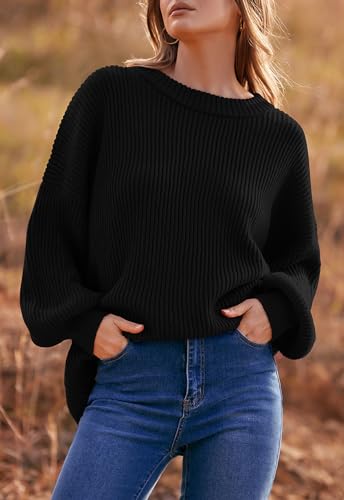 Image of PRETTYGARDEN Womens Sweaters Spring 2026 Oversized Chunky Knitted Pullover Sweater Casual Long Sleeve Crewneck Cute Sweaters