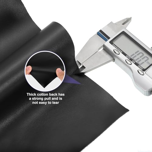 QUARKZMAN PU Kunstlederstoff Nappa-Optik 0,4 Yards Länge 54x14x0,04 Weiches Kunstledermaterial Blätter 1mm Dick Für Taschen DIY Bastelarbeiten Schwarz