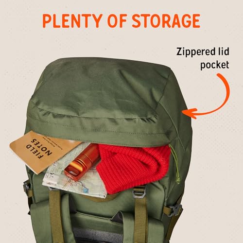 Image of Kelty Asher Backpack, Daypack to Multi-Day Backpacking Capacity, Hiking, Lightweight Travel Pack, Internal Frame (55L Winter Moss)