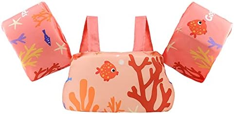 Toddler Swimming Float Vest, Arm Bands Kids Swim Vest with Shoulder Harness Baby Floats Swimming Training Jacket for 2-6 Years Old Boys Girls, 30-50lbs (14-23kg)