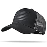 American Flag Trucker Hat - Snapback Hat, Baseball Cap for Men Women - Breathable Mesh Side, Adjustable Fit - for Casual Wear Black/Dark Gray