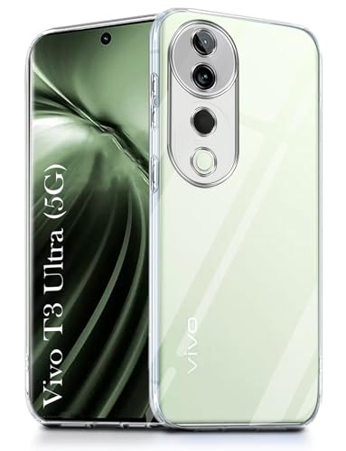 Image of Jkobi Back Cover for Vivo T3 Ultra (Silicone Clear Shockproof Case with Camera Protection | Soft and Flexible | Transparent)