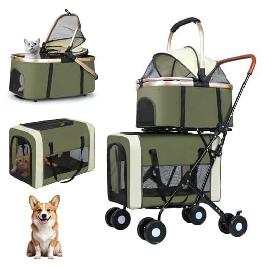 Double Pet Stroller, 4 Lockable Wheels for Small‑Medium Dogs & Cats