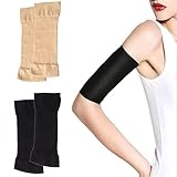 JOVYTH 2 Paar Elastische Kompression Arm Ärmel, Abnehmen Sport Armformer für Frauen Mädchen Yoga-Armstulpen (28 * 6.5cm)