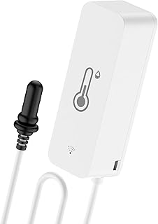 DEWIN WLAN Smart Thermometer Hygrometer, Temperatur- und Feuchtigkeitssensor T01 mit 1m Sonde Unterstützung der Intelligente Fernüberwachung APP-Alarm und Datenaufzeichnung