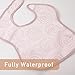 Civarua Kids 3-Pack Waterproof Baby Bibs for Eating - Mess Proof Lightweight Toddler Feeding Bibs with Large Food Catcher, Food-Grade Baby Eating Essentials, Easy to Put On & Clean(Light Pink Blossom)