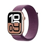 Apple Watch Series 10(GPSモデル)- 46mmローズゴールドアルミニウムケースとプラムスポーツループ - 先進的なディスプレイ、睡眠時無呼吸の通知、高速な充電、Suica対応、スマートウォッチ、スポーツウォッチ