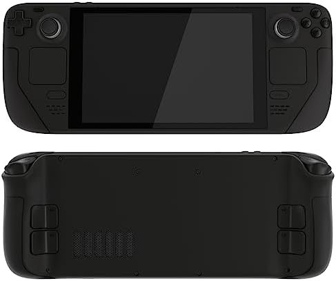eXtremeRate Black Soft Touch Custom Faceplate Back Plate Shell for Steam Deck, Handheld Console Replacement Housing Case, DIY Full Set Shell with Buttons for Steam Deck LCD Console - Console Without - 3
