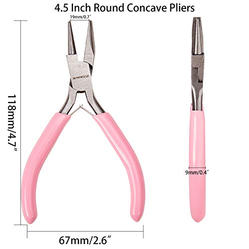 Miniatura 2 de Alicates Cóncavos Redondos De 11,4 Cm, Mini Alicates De Precisión Para Doblar Alambre, Herramientas Para Hacer Joyas Y Proyectos De Hobby, Color Rosa, De Sunnyclue