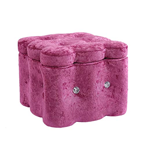 FAMEOYA Wohnzimmer, Couchtisch, Kleiner Fußhocker, niedriger Hocker aus Samt, Aufbewahrung zum Wechseln der Schuhe, Aufbewahrung, Kleiner Fußhocker für den Haushalt, großer Raum, Starke Tr
